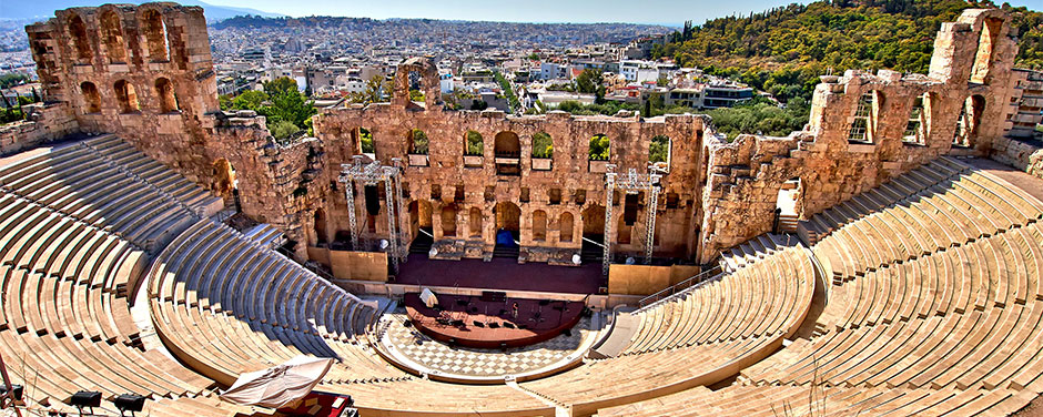 The outdoor Odeon of Herodes Atticus in Athens