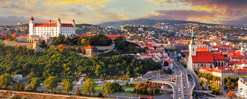 Bratislava panorama featuring the Bratislava Castle