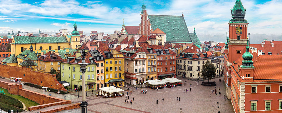 Town square in Warsaw